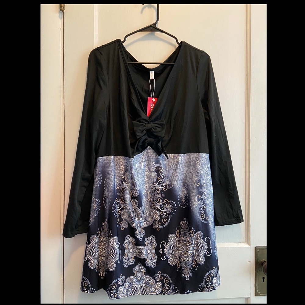 Rosegal Front Bow Shirt in Size 3X